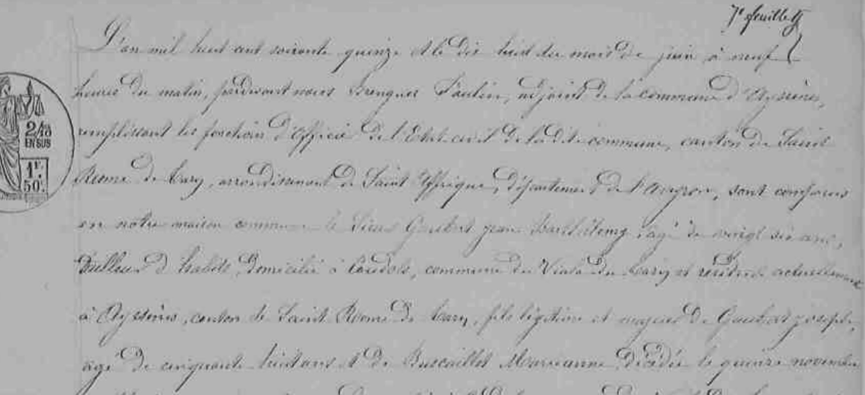 Mariage Gaubert Jean Barthelemy - Pradal Marie Rosalie 18_06_1875 -1.jpg